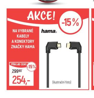Na vybrané kabely a konektory značky Hama
