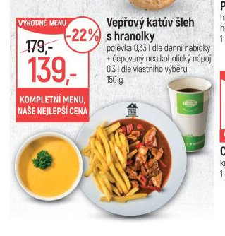 Vepřový katův šleh s hranolky