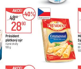 Président plátkový sýr