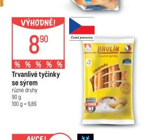 Trvanlivé tyčinky se sýrem