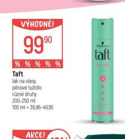 Taft lak na vlasy, pěnové tužidlo