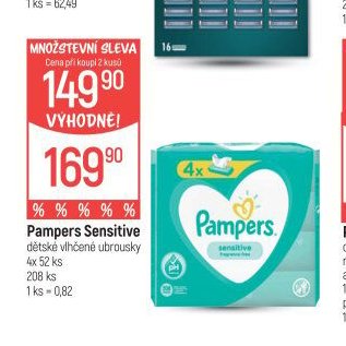 Pampers Sensitive dětské vlhčené ubrousky