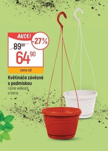 Květináče závěsné s podmiskou