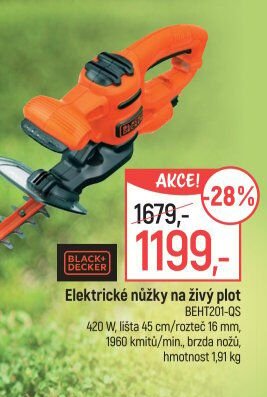 Elektrické nůžky na živý plot BEHT201-QS
