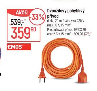 Dvoužilový pohyblivý přívod