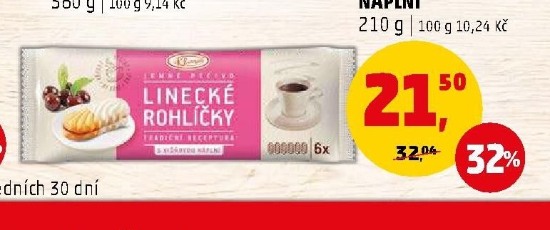 LINECKÉ ROHLÍČKY POLOMÁČENÉ S VIŠŇOVOU NÁPLNÍ
