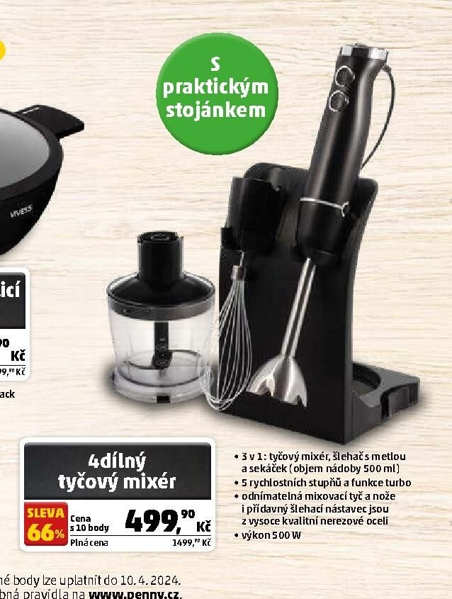 4dílný tyčový mixér