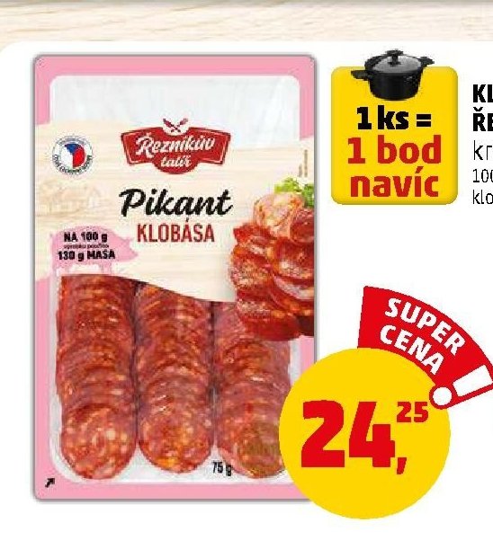 Klobása pikant Řezníkův talíř