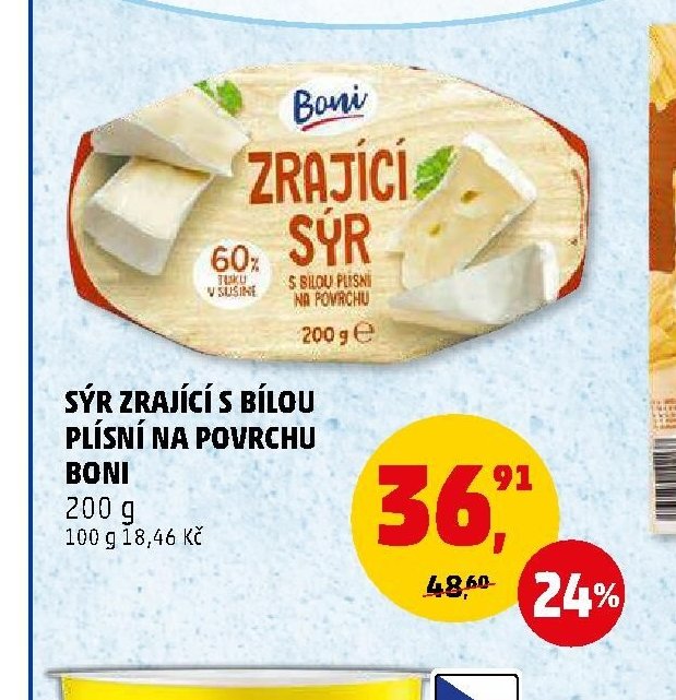Sýr zrající s bílou plísní na povrchu Boni 200 g