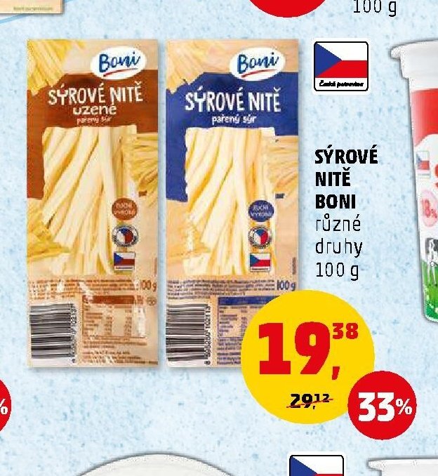 Sýrové nitě Boni různé druhy 100 g