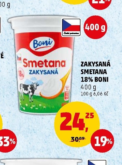 Zakysaná smetana 18% Boni 400 g