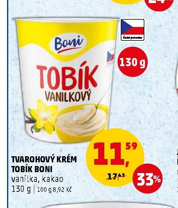 Tvarohový krém Tobík Boni 130 g