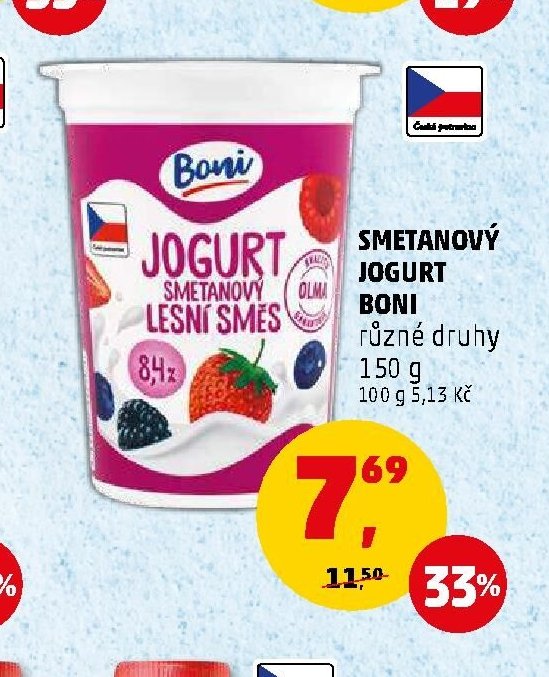 Smetanový jogurt Boni 150 g