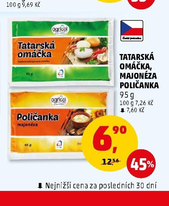 TATARSKÁ OMÁČKA, MAJONÉZA POLIČANKA 95 g