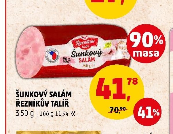 ŠUNKOVÝ SALÁM ŘEZNÍKŮV TALÍŘ 350 g