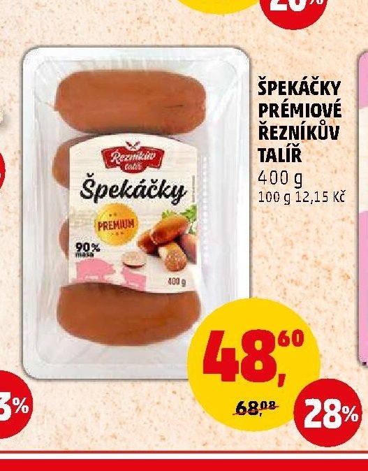ŠPEKÁČKY PRÉMIOVÉ ŘEZNÍKŮV TALÍŘ 400 g