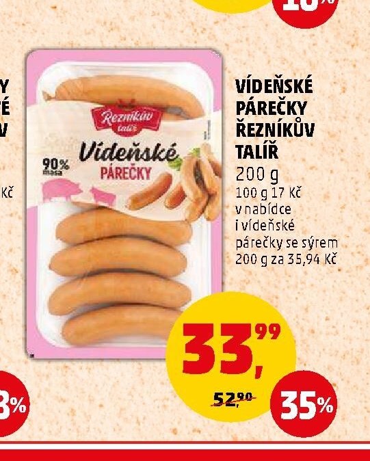 VÍDEŇSKÉ PÁREČKY ŘEZNÍKŮV TALÍŘ 200 g