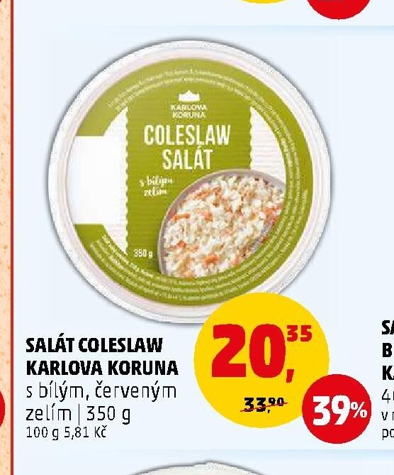 SALÁT COLESLAW KARLOVA KORUNA s bílým zelím 350 g