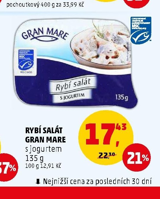 RYBÍ SALÁT GRAN MARE s jogurtem 135 g