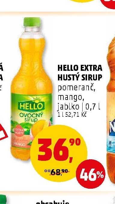 Hello extra hustý sirup pomeranč, mango, jablko 0,7 l