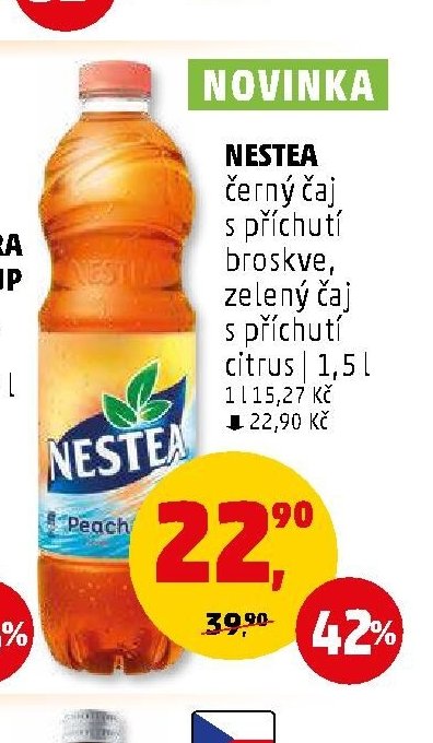 Nestea černý čaj s příchutí broskve, zelený čaj s příchutí citrus 1,5 l