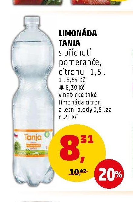 Limonáda Tanja s příchutí pomeranče, citronu 1,5 l