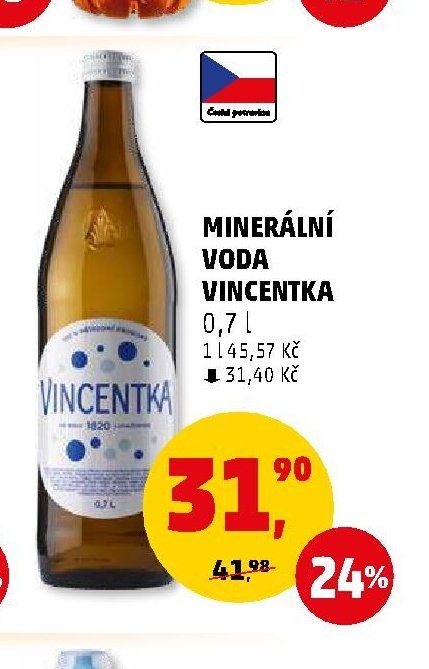 Minerální voda Vincentka 0,7 l