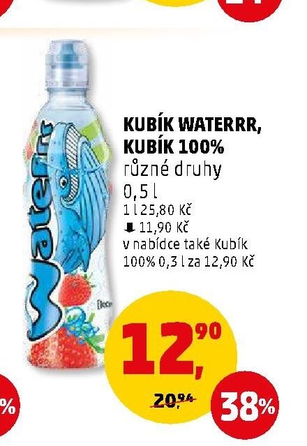 Kubík Waterrr, Kubík 100% různé druhy 0,5 l