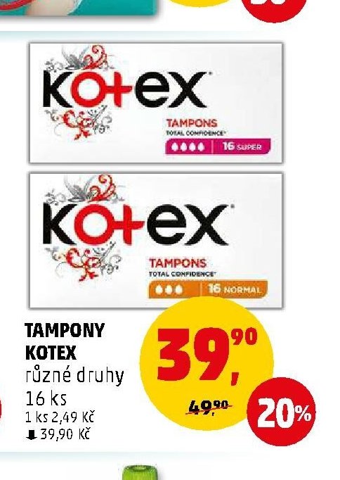 Tampony Kotex 16 ks