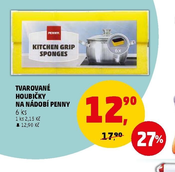 Tvarované houbičky na nádobí Penny 6 ks