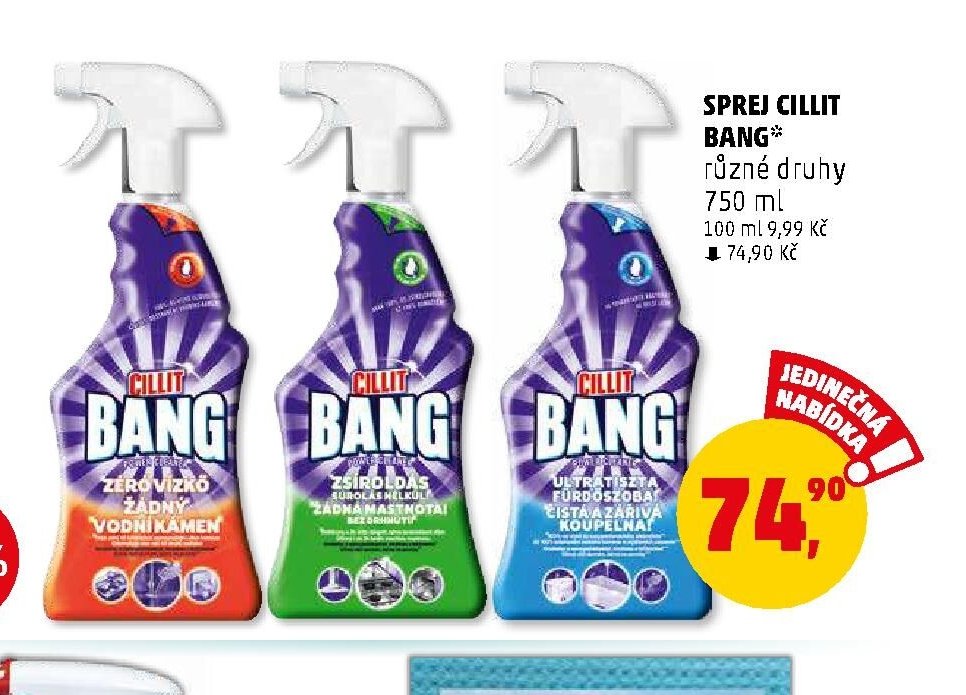 Sprej Cillit Bang různé druhy 750 ml