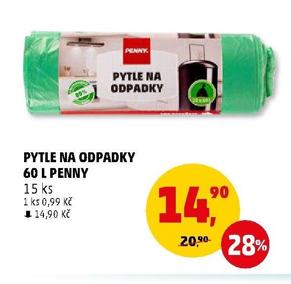 Pytle na odpadky 60 l Penny 15 ks