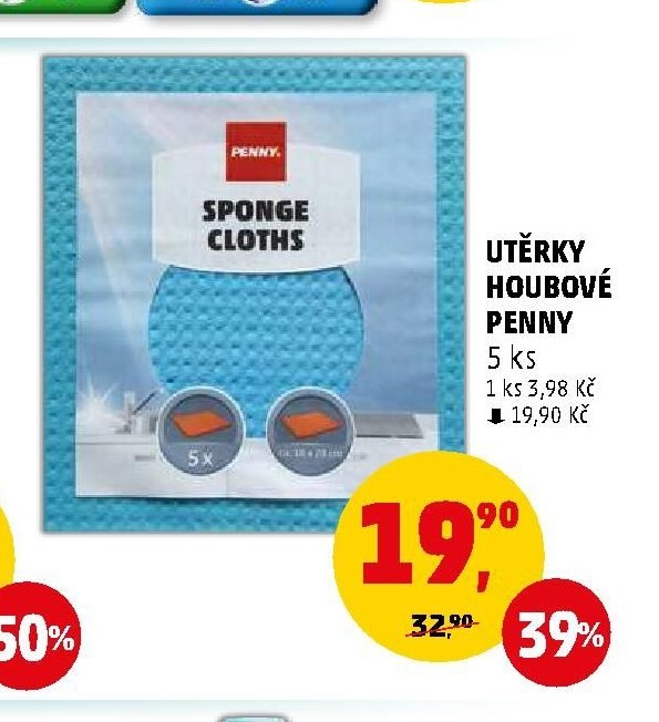 Utěrky houbové Penny 5 ks