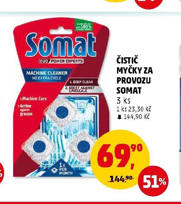Čistič myčky za provozu Somat 3 ks