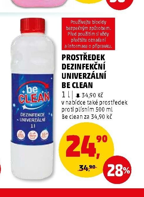 Prostředek dezinfekční univerzální Be Clean 1 l