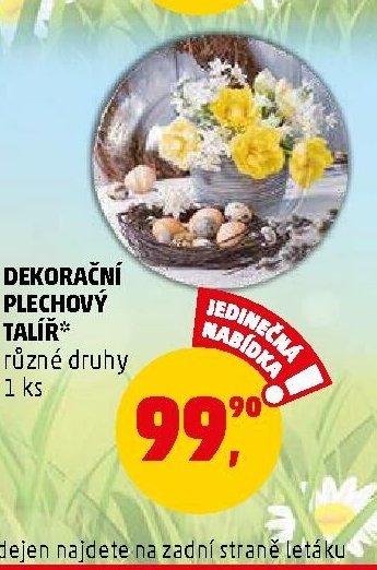 DEKORAČNÍ PLECHOVÝ TALÍŘ