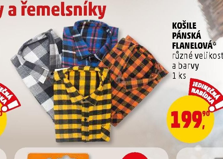 KOŠILE PÁNSKÁ FLANELOVÁ