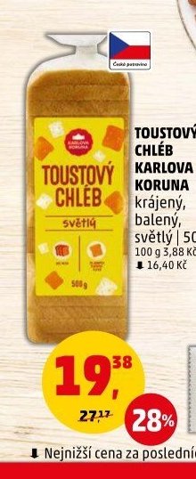 Toustový chléb Karlova Koruna
