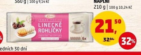 Linecké rohlíčky polomáčené s višňovou náplní