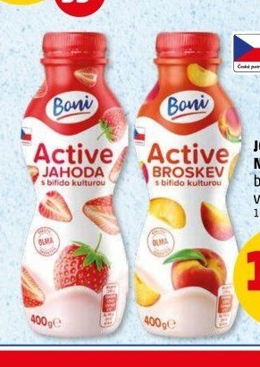 JOGURTOVÝ NÁPOJ BONI broskev, jahoda, višeň 400 g