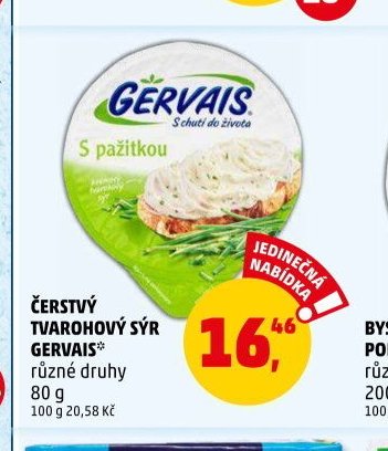 ČERSTVÝ TVAROHOVÝ SÝR GERVAIS různé druhy 80 g