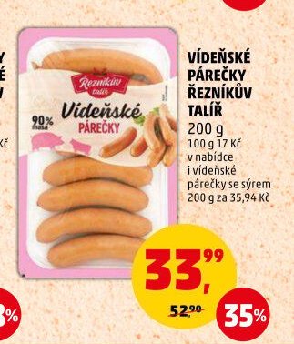 VÍDEŇSKÉ PÁREČKY ŘEZNÍKŮV TALÍŘ