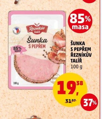 ŠUNKA S PEPŘEM ŘEZNÍKŮV TALÍŘ 100 g