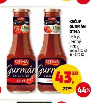 Kečup Gurmán Otma ostrý