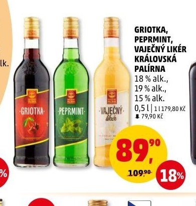 Griotka, Peprmint, Vaječný likér Královská Palírna