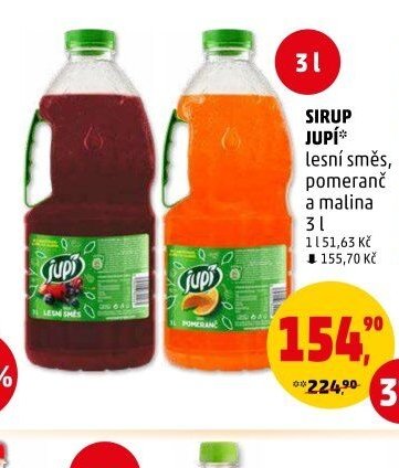 SIRUP JUPÍ lesní směs, pomeranč a malina