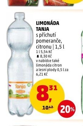 LIMONÁDA TANJA s příchutí pomeranče, citronu