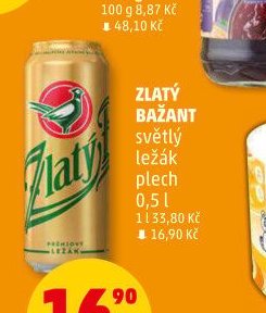 Zlatý Bažant světlý ležák