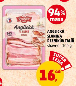 Anglická slanina shaved Řezníkův talíř