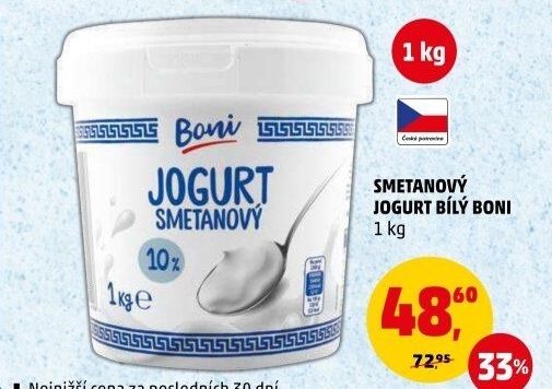Bílý jogurt smetanový Boni